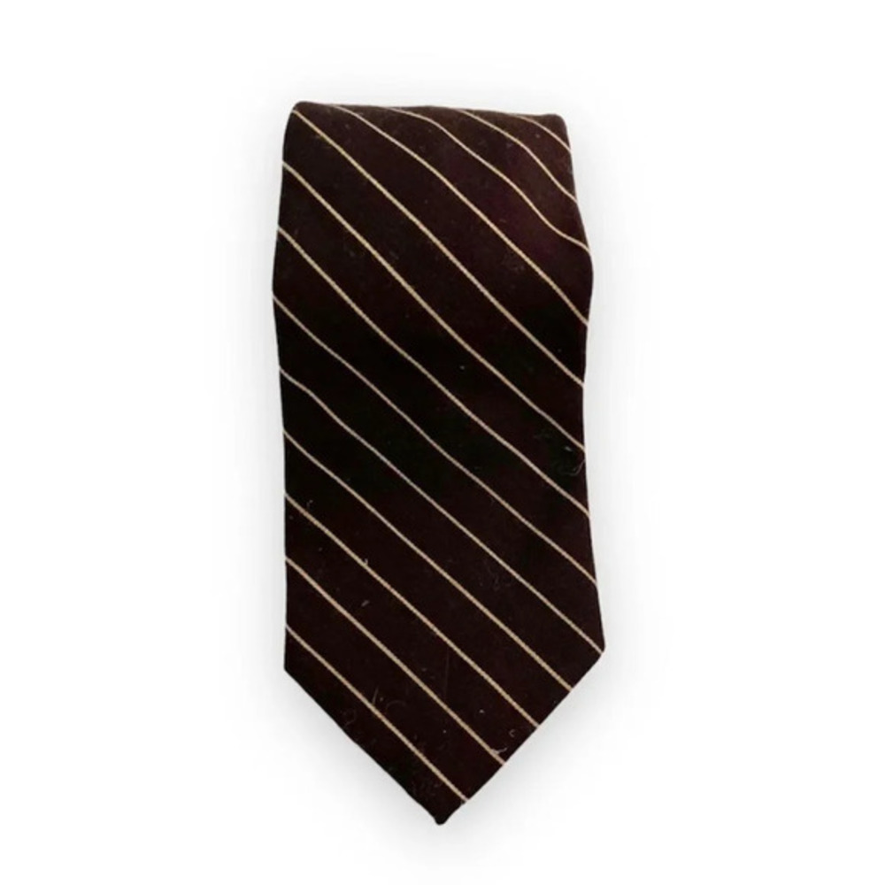 Brooks Brothers Brown‎ Wool Blend Tie Striped Winter Workwear Office Preppy Work